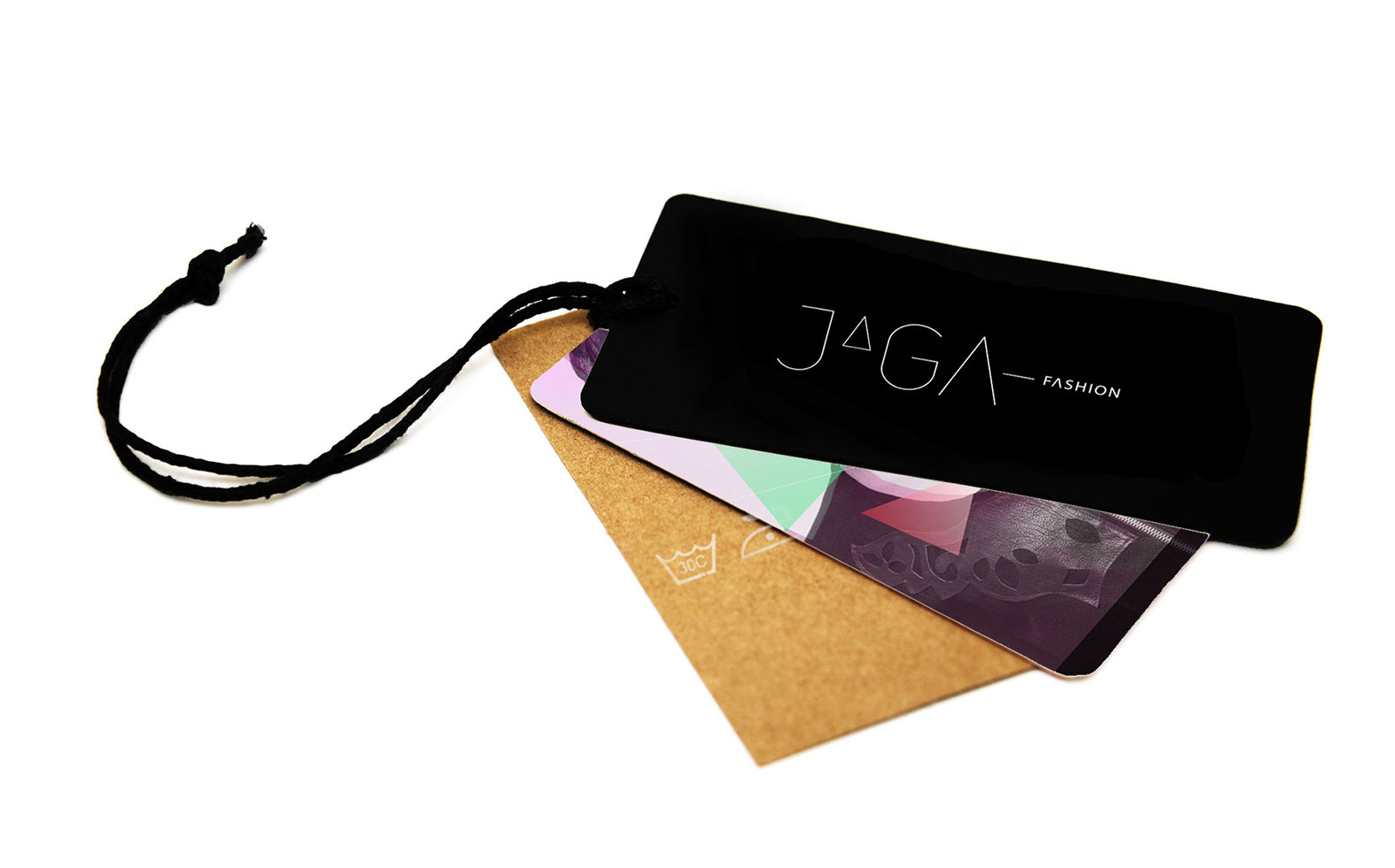 Etiqueta de roupa com design do logótipo para Jaga Fashion